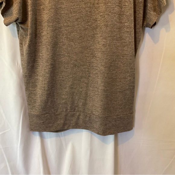 APT 9 Women’s brown heathered shirt sleeve top with front knot size LARGE - Picture 8 of 9